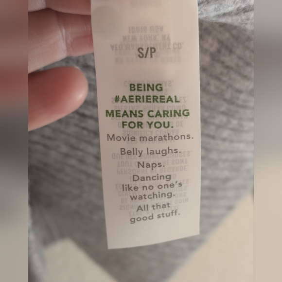 Aerie Gray and Green Striped Sweater - Picture 7 of 8